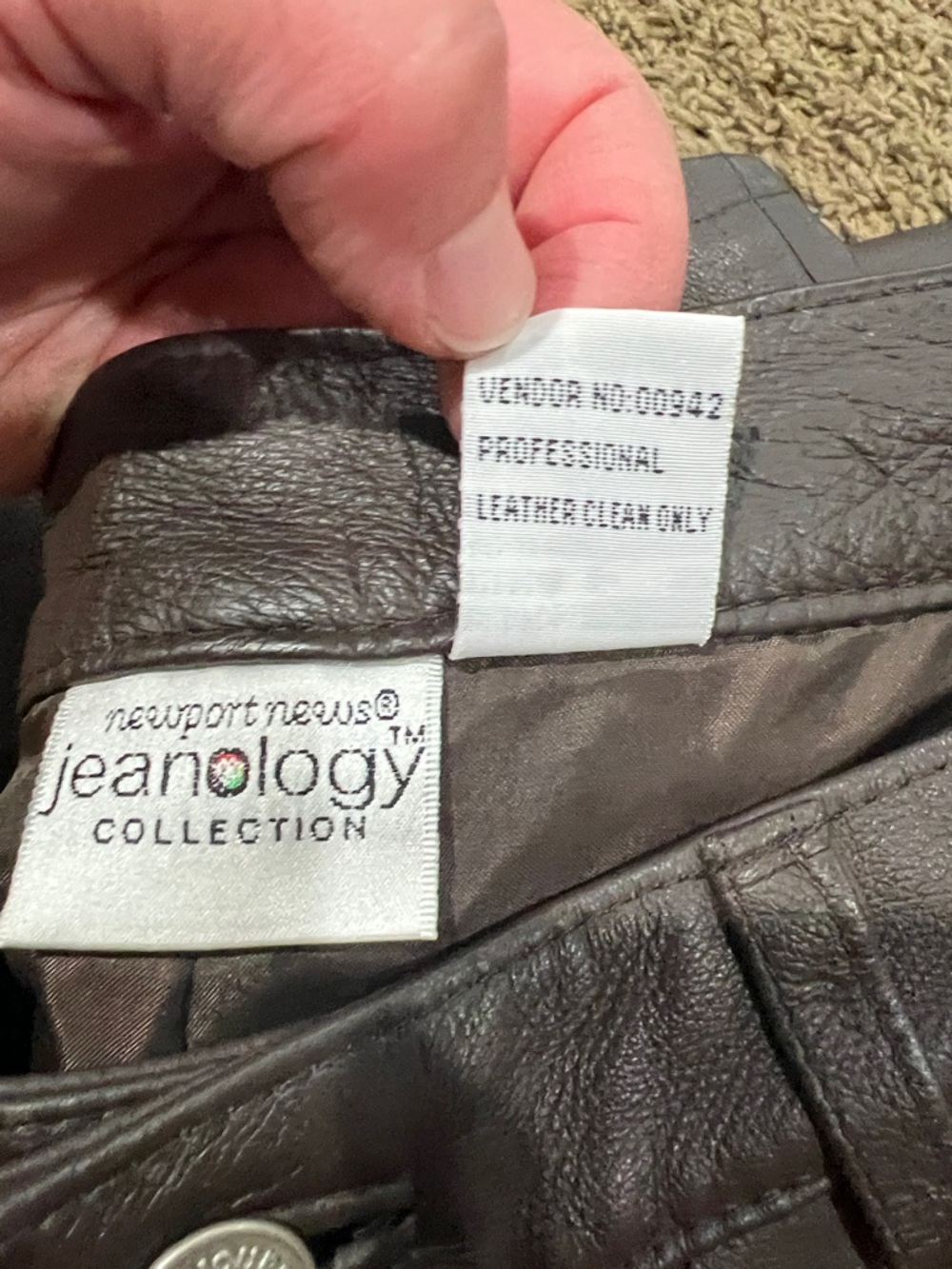 Newport News Jeanology vintage 90’s Brown Leather lined Bootcut Pants size 6 - Picture 11 of 11